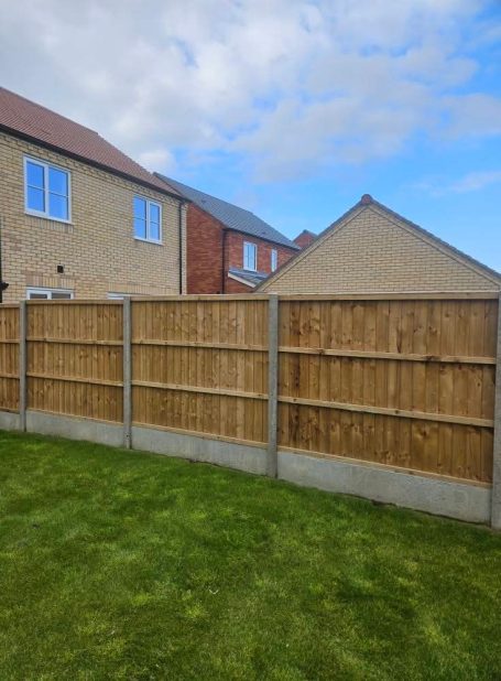 Closeboard Fencing with Concrete post and gravel boards installed in Oundle