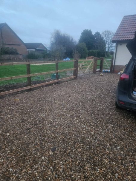 Wooden post and rail fencing Installed in Northborough