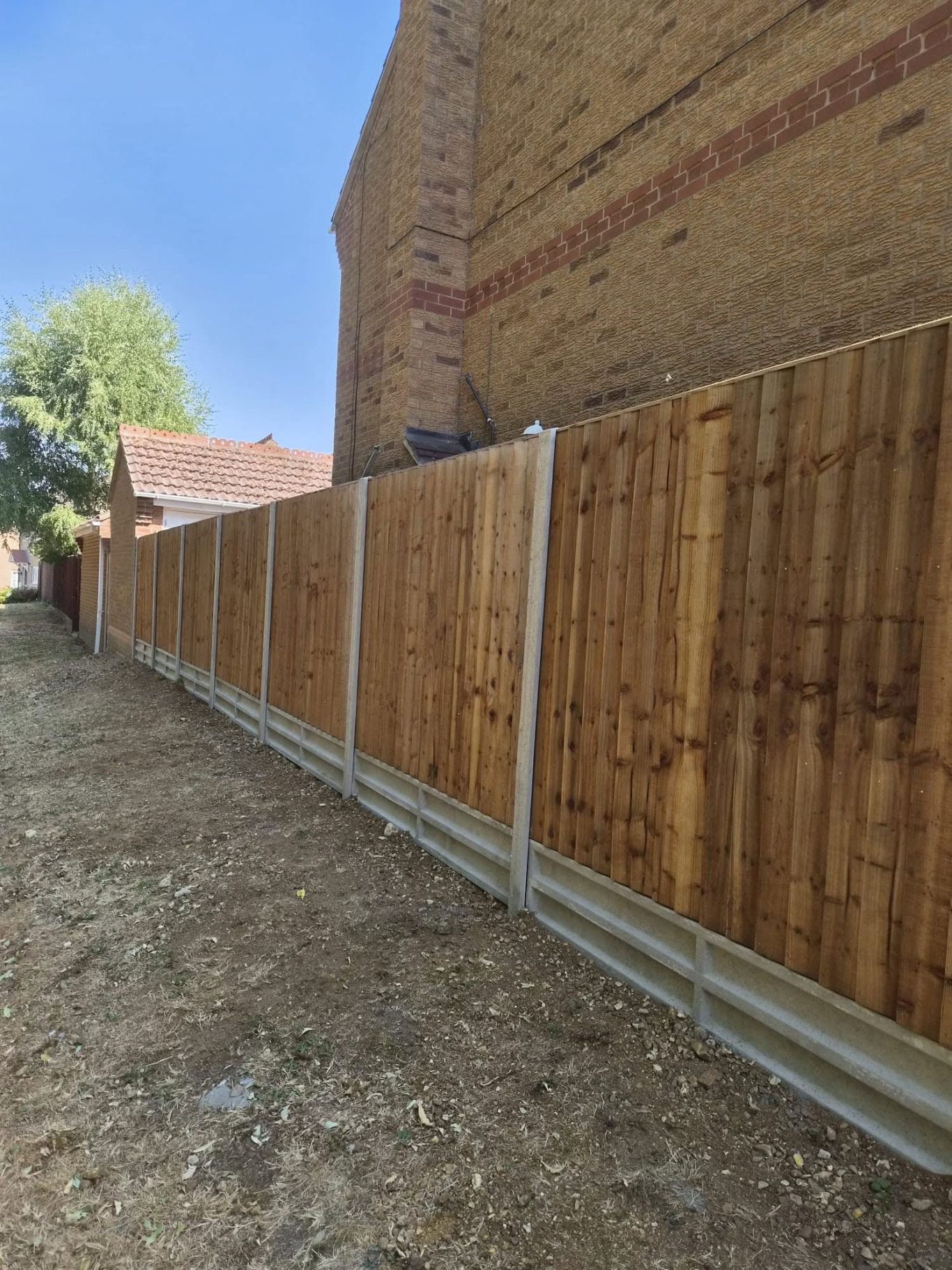 Boundary Fencing in Orton, Peterborough Boundary fencing in Peterborough with Concrete posts and gravel boards along with timber fence panels.
