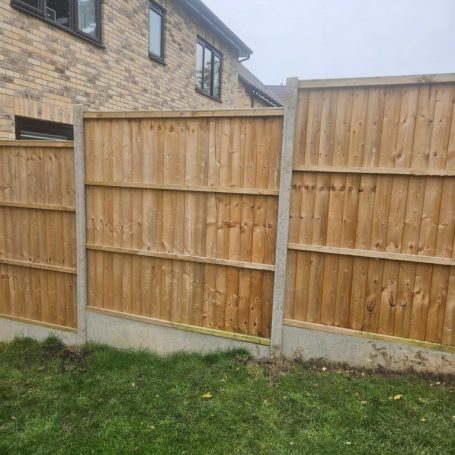 Closeboard Fencing with Concrete post and gravel boards installed in Peterborough.